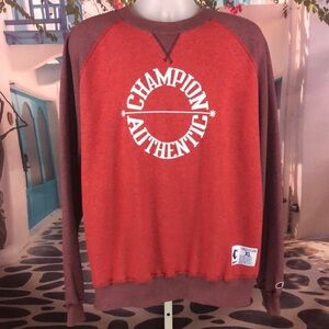 Champion Vintage Red and Burgundy Sweatshirt